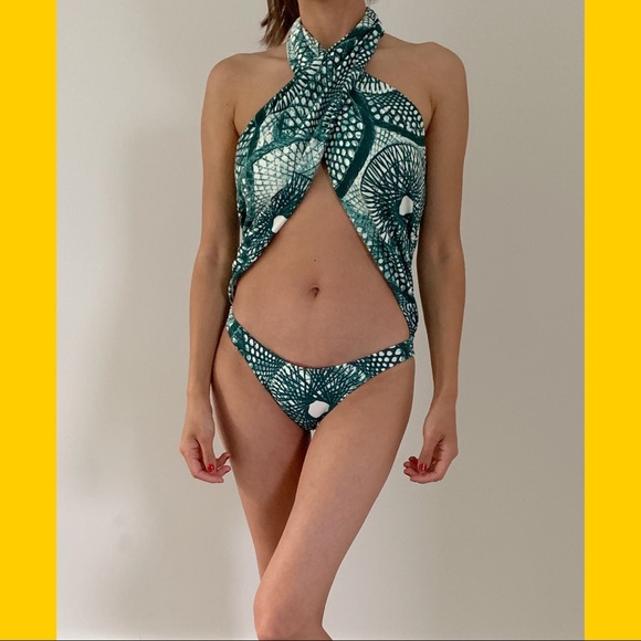 Agua de Coco Cut-out Wrap Bathing Suit Xs - Picture 1 of 4